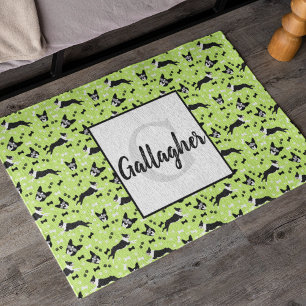 Paillasson Motif vert de chien des Terriers de Boston
