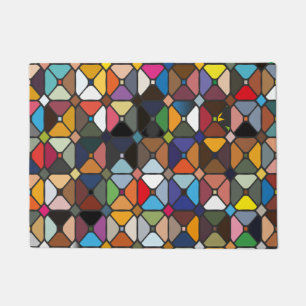 Paillasson Motifs géométriques multicolores aux formes octo