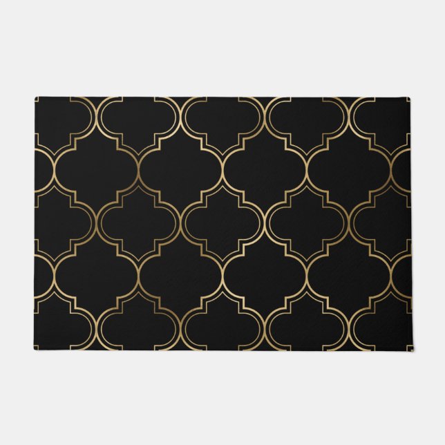 Paillasson Motifs Motifs géométriques islamiques dorés (Devant)