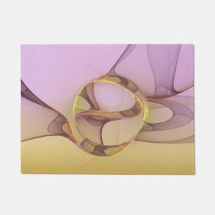 Paillasson Motions Abstraites Art moderne rose or fractal