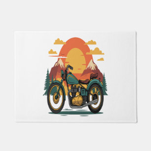 Paillasson Moto avec drapeau américain, 4 juillet