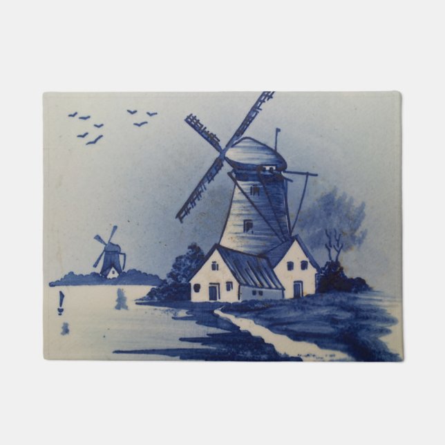 Paillasson Moulin blanc blanc blanc vintage (Devant)