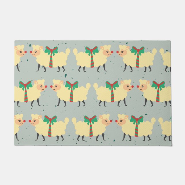 Paillasson Moutons de Noël (Devant)