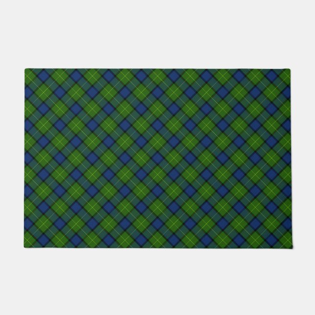 Paillasson Muir Moore écossais vert bleu plaid (Devant)