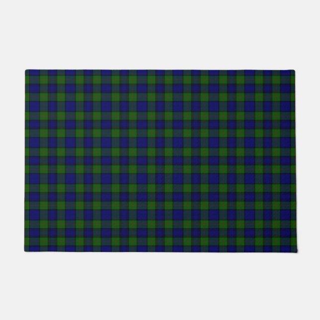 Paillasson Murray tartan bleu vert plaid (Devant)