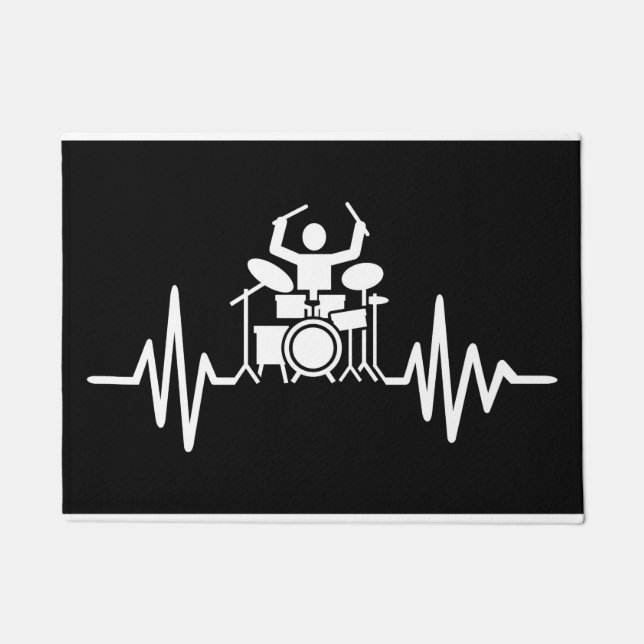 Paillasson Musique Art Drummer Heartbeat (Devant)