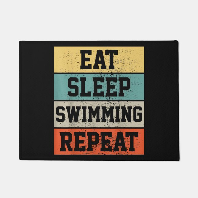 Paillasson nager nager nager Cadeau de natation (Devant)