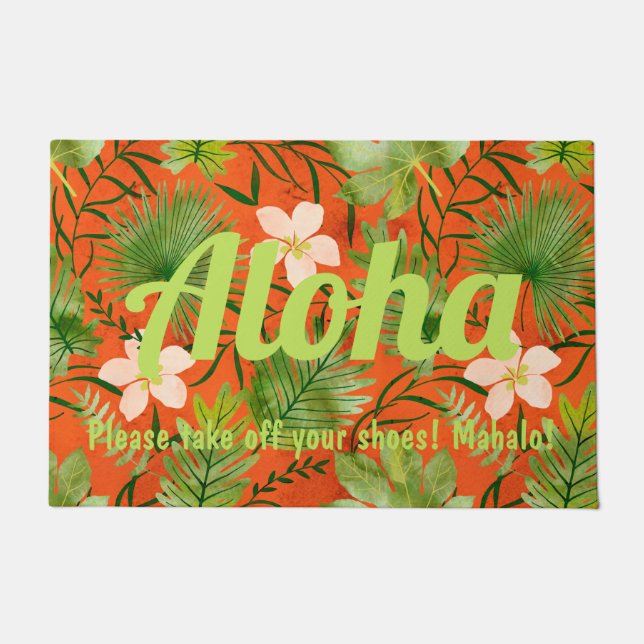 Paillasson Nalani Hawaiian Tropical Garden Coral (Devant)