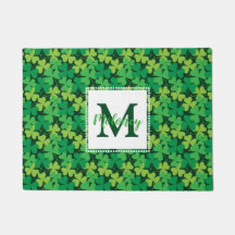 Natte irlandaise de shamrocks de monogramme