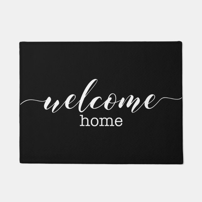 Paillasson Natte noire à la maison bienvenue (Devant)