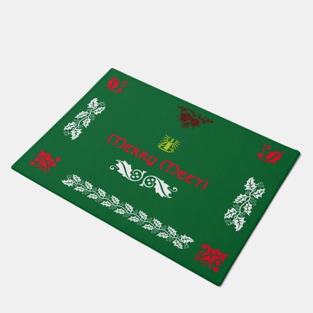 Paillasson Natte saisonnière de joyeux Noël païen de (Incliné)