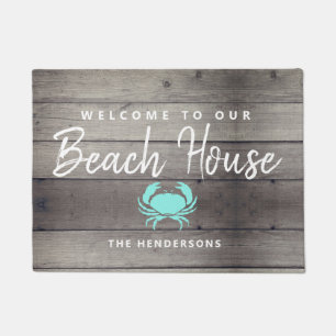 Paillasson Nautical Beach House Crabe rustique Personnalisé