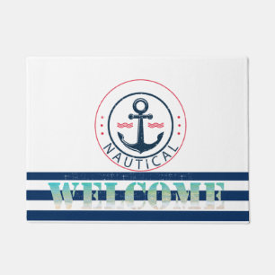 Paillasson Nautique, Nom du bateau, Ancre Bleu de la Marine
