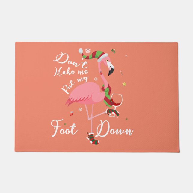 Paillasson Ne me fais pas mettre le pied vers le bas Flamant  (Devant)