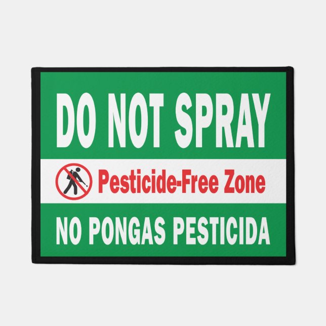 Paillasson Ne pas vaporiser de pesticide Anglais Espagnol (Devant)