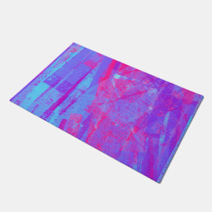 Paillasson Neon Pink & Aqua Blue Abstract