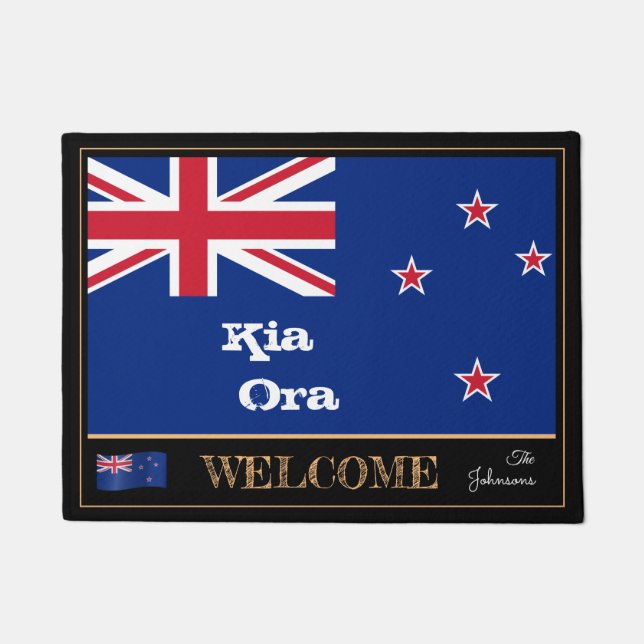 Paillasson New Zealand Flag & Kia Ora House (Devant)