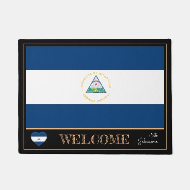 Paillasson Nicaragua & Nicaragua Flag mats / sports Bienvenue (Devant)