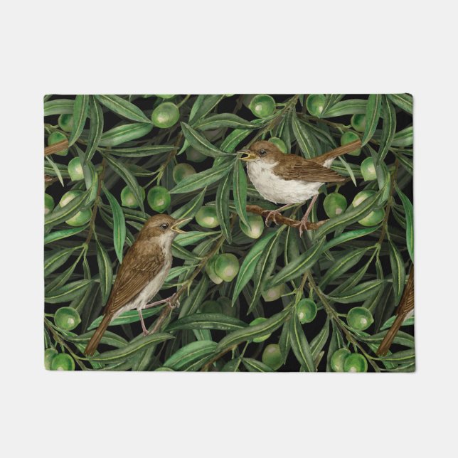 Paillasson Nightingales dans l'olivier 3 (Devant)