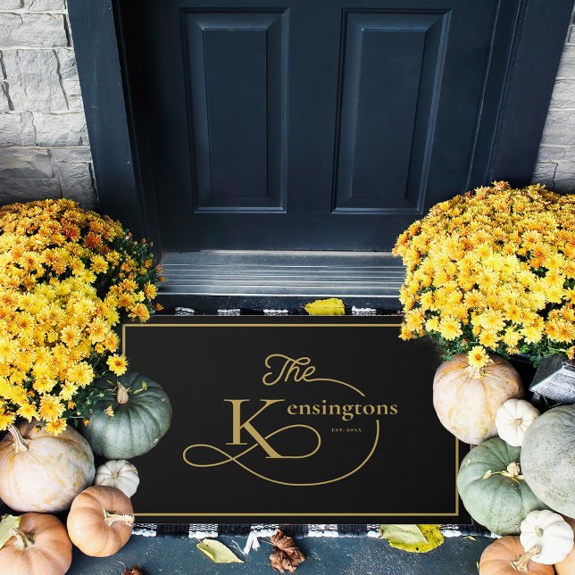 Paillasson N'importe quelle couleur | Monogramme de nom de fa (Créateur téléchargé)