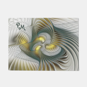 Paillasson Nobly Golden Turquoise Initiales de l'art fractal 