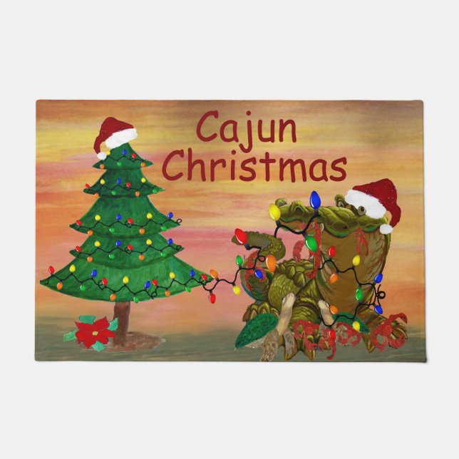 Paillasson Noël cajun sur le bayou (Devant)