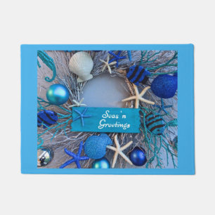 Paillasson Noël de Noël des coquillages côtiers tropicaux