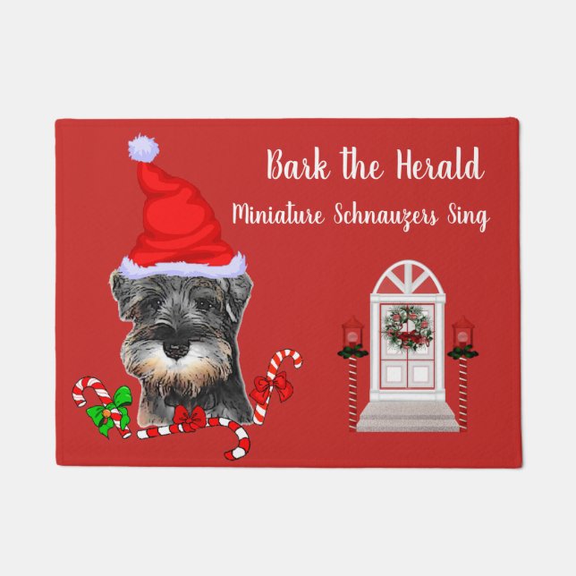Paillasson Noël des Schnauzer miniatures (Devant)