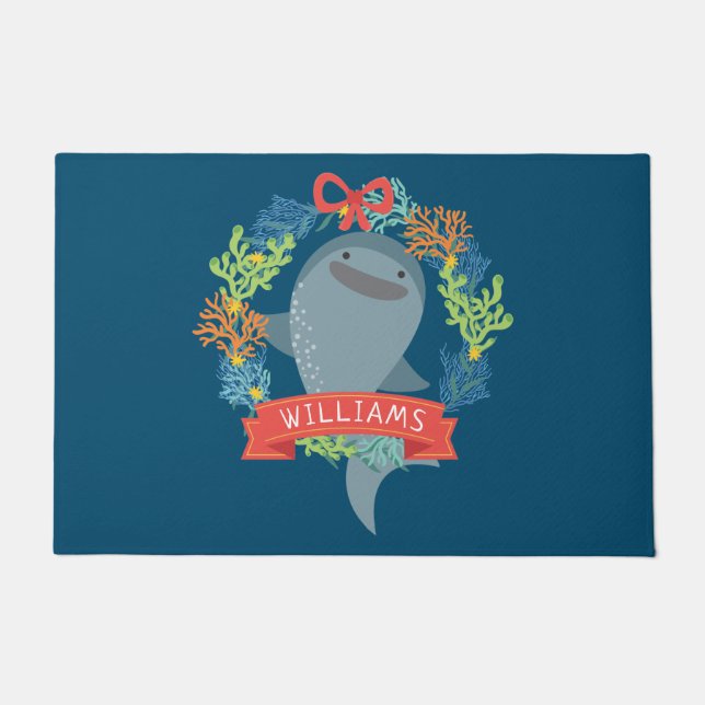 Paillasson Noël drôle de requin baleine (Devant)