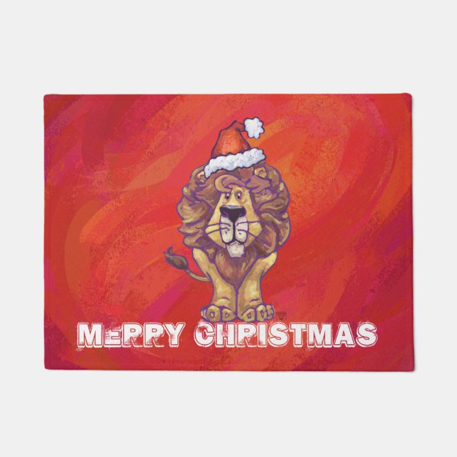 Paillasson Noël du lion en rouge (Devant)