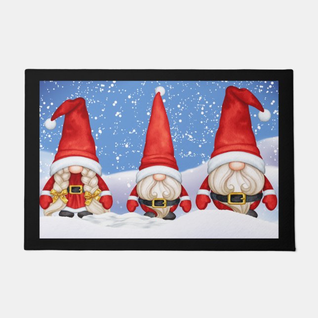 Paillasson Noël Gnome Porte Mat (Devant)