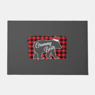 Paillasson Noël Grammy Ours Noël Rouge Plaid Buffle