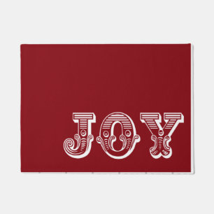 Paillasson Noël Joie Rouge Arrière - plan Porte de vacances