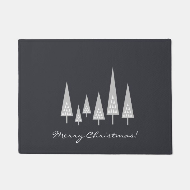 Paillasson Noël moderne d'arbre de Noël Joyeux (Devant)