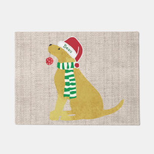 Paillasson Noël personnalisé Golden Retriever Holiday