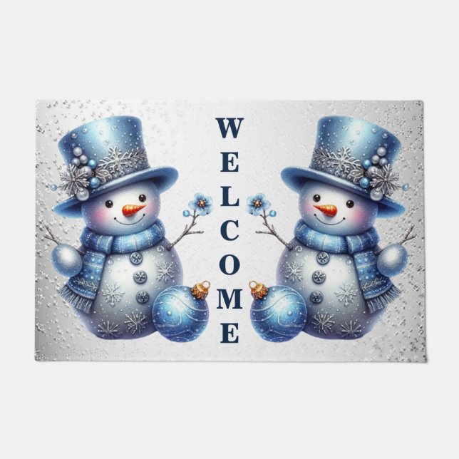 Paillasson Noël Snowman Élégant Vacances d'hiver (Devant)