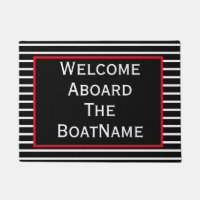Noir, blanc et rouge Bienvenue à bord du bateau