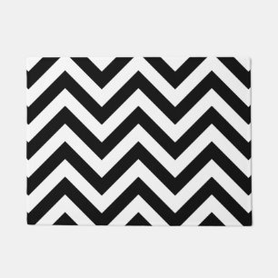 Paillasson Noir et blanc de motif de zigzag