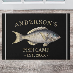 Paillasson Noir Russe Personnalisé Pêche Cabine mat