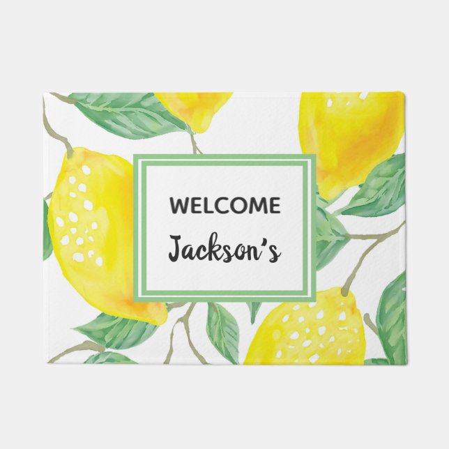 Paillasson Nom de famille des citrons jaunes (Devant)