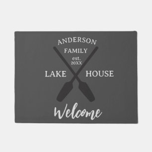 Paillasson Nom de famille personnalisé Lake House Accueil