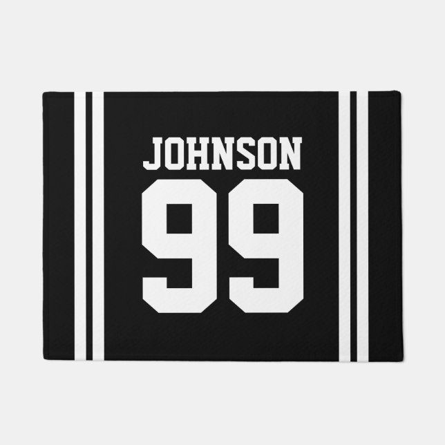 Paillasson Nom de famille personnalisé numéro de maillot de s (Devant)