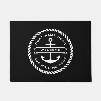 Paillasson Nom du bateau d'attache et de corde port d'immatri