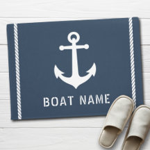Nom du bateau Tracé de corde d'Ancre Vintage nauti