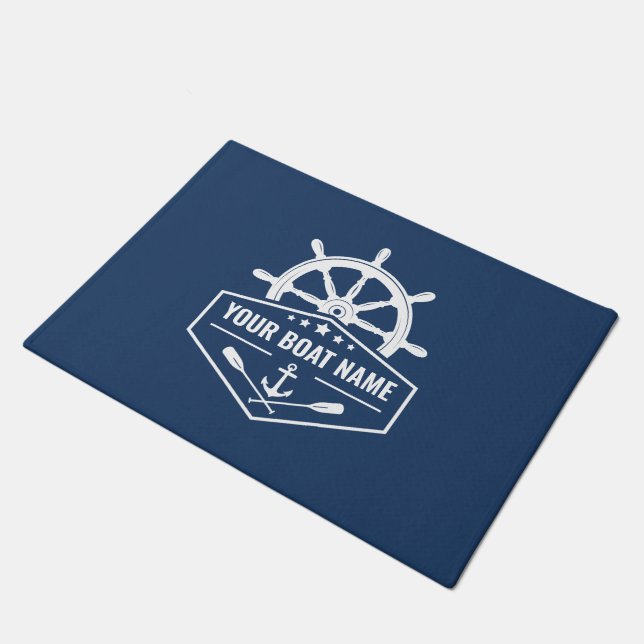 Paillasson Nom du bateau Voitures d'Ancre nautique Bateau Hel (Incliné)