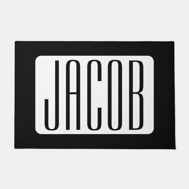 Paillasson Nom moderne ou nom de marque modifiable pour l'ent (Devant)