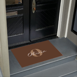 Paillasson Nom personnalisé Brown Monogram Doormat