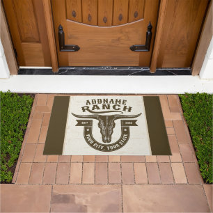 Paillasson NOM personnalisé Bull Steer Skull Western Ranch