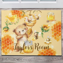 Nom personnalisé Miel Ours Abeilles