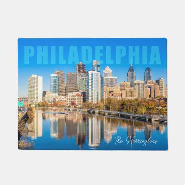 Paillasson Nom personnalisé Philadelphia Pennsylvanie (Devant)